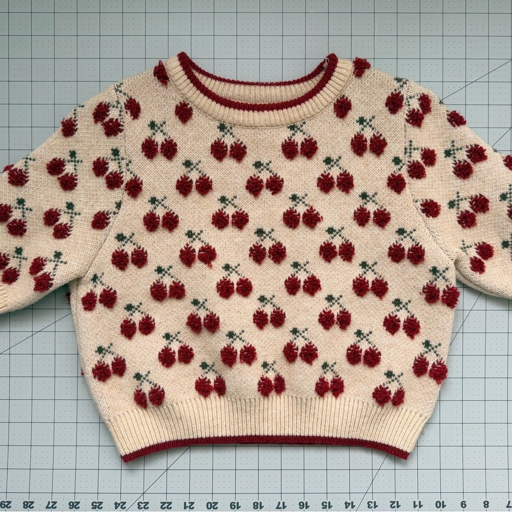 Cider Cream and Red Floral Women's Sweater